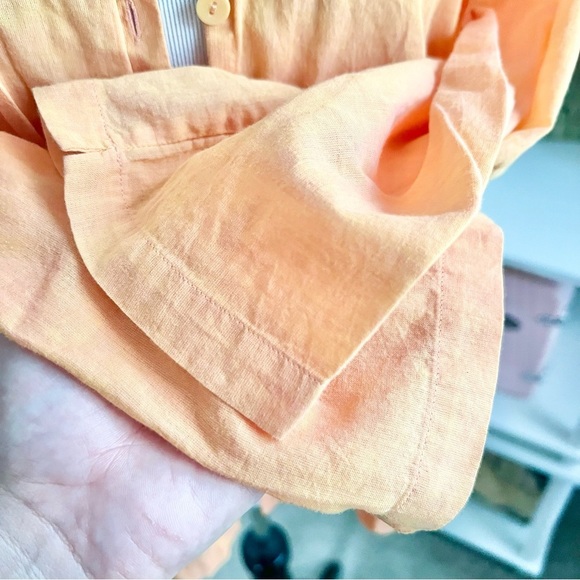 Eileen Fisher Sunburnt orange Cotton Button Up Top - Picture 7 of 11